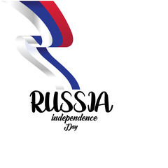 Banner or poster of Russia independence day celebration. Russia flag. Vector illustration. - Vector