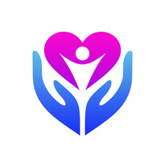 Human Care Logo, Shield Care Logo Vector
