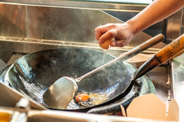 cooking in the kitchen