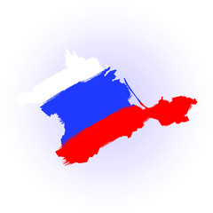 Republic of Crimea map in Russia flag colors