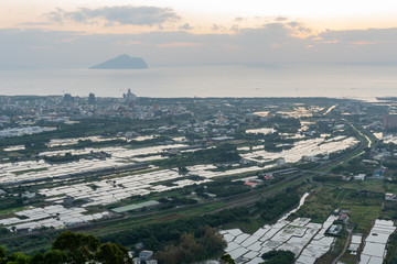 The beautiful sunrise landscape of Lanyang Plain