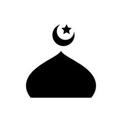 Fototapeta premium Black Mosque Sign. Isolated Vector Illustration