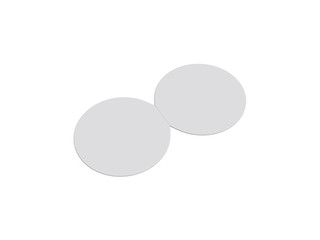 Circle bi fold brochure mock up template on isolated white background, blank white template for  presentation design. 3d illustration