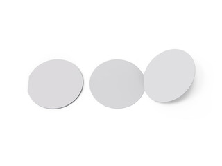 Circle bi fold brochure mock up template on isolated white background, blank white template for  presentation design. 3d illustration