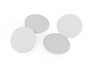 Circle bi fold brochure mock up template on isolated white background, blank white template for  presentation design. 3d illustration