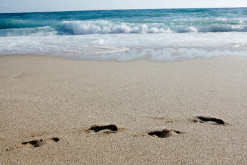 footprints on the beach