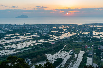 The beautiful sunrise landscape of Lanyang Plain