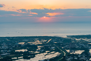 The beautiful sunrise landscape of Lanyang Plain