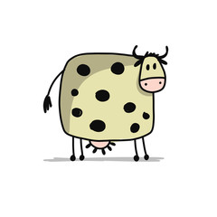 Funny cow, sketch for your design