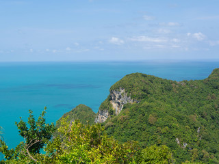 Fototapeta premium Paradise exotic seascape scenery with turquoise water, Angthong