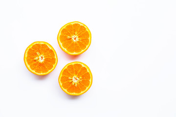 Oranges on white Background.