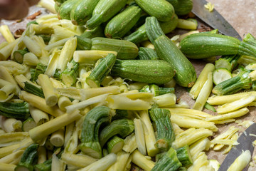 Hollowing zucchini for stuffing