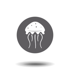Jellyfish icon Vector. Flat vector illustration in black on white background. EPS 10