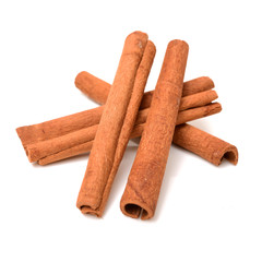Cinnamon on a white background