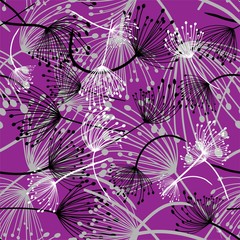 Fototapeta na wymiar Dandelion flowers, seamless pattern, vector illustration eps 10