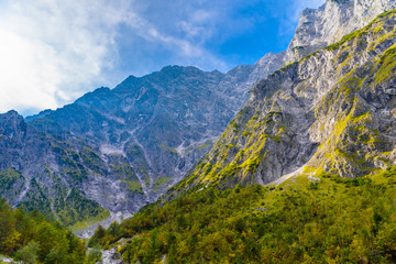 Mountains valley near Koenigssee, Konigsee, Berchtesgaden National Park, Bavaria, Germany