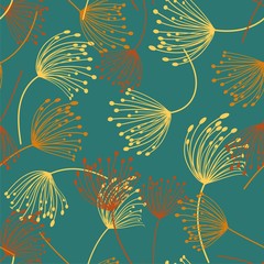 Seamless pattern. Flying of dandelion seeds. Stylish repeating texture. vector. © graffiti2108