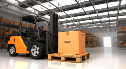 Forklift in Warehouse