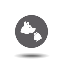 the head of a cat and dog