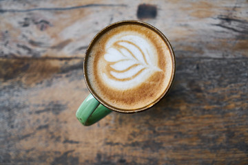 Delicious latte coffee on a table