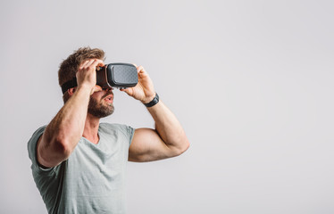 Man enjoying vr headset