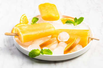 Natural orange juice popsicles