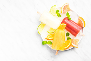 Citrus fruit juice homemade popsicles
