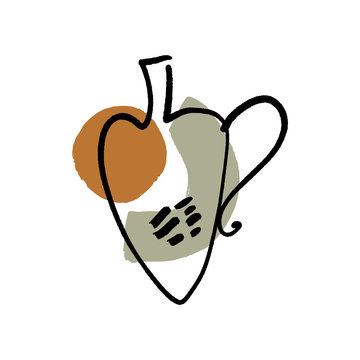 abstract line art pottery with earth tones clip art preview