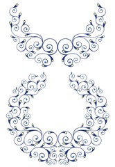 Ornamental vector Set. Floral elements for design