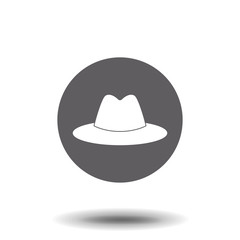 cowboy hat icon, vector cowboy hat silhouette, retro western fashion hat illustration