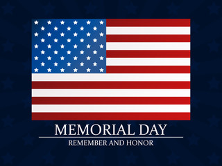 Memorial Day. Remember and Honor. Flag of the United States. Vector illustration