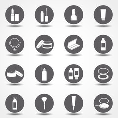 Cosmetics Solid Web Icons. Vector Set of Beauty Glyphs.