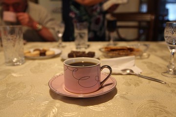 Coffee Cup Served at Dining Room Table