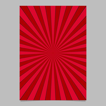 Retro Red Sun Burst Brochure, Card Template - Vector Stationery Background