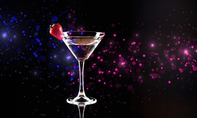 Martini cocktail isolated on dark background