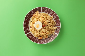 Fideua dish Spanish typical food composed of pasta, fish and seafood