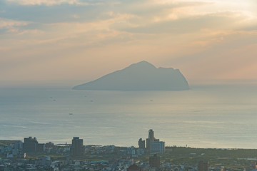 Fototapeta na wymiar Beautiful sunrise of Guishan Island