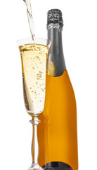 bottle of champagne with a glass