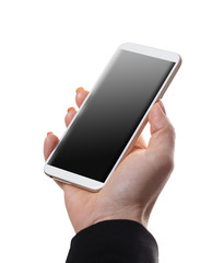 mobile phone in female hand