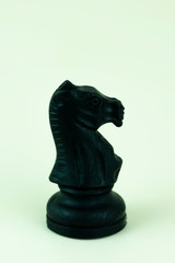 Black knight of chess board