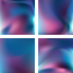 Obraz premium Set with abstract blurred backgrounds. Vector illustration. Modern geometrical backdrop. Abstract template. Pink, blue colors