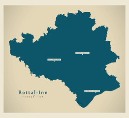 Modern Map - Rottal-Inn county of Bavaria DE