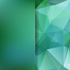 Abstract mosaic background. Blur background. Triangle geometric background. Design elements. Vector illustration. Green, blue colors.