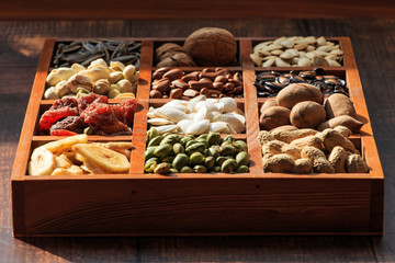 A variety of delicious dried fruits