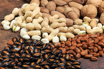A variety of delicious dried fruits