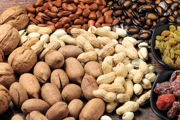 A variety of delicious dried fruits