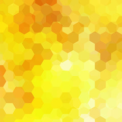 Vector background with yellow, orange hexagons. Can be used in cover design, book design, website background. Vector illustration