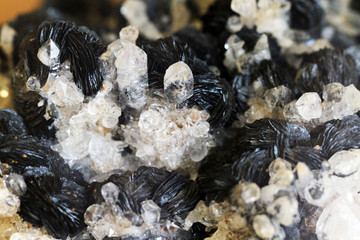 white crystal and other mineral texture