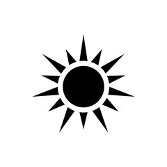 Black Sun icon isolated on white background. Sun icon