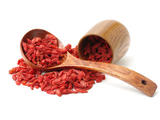 The dried fruit of medlar on white background